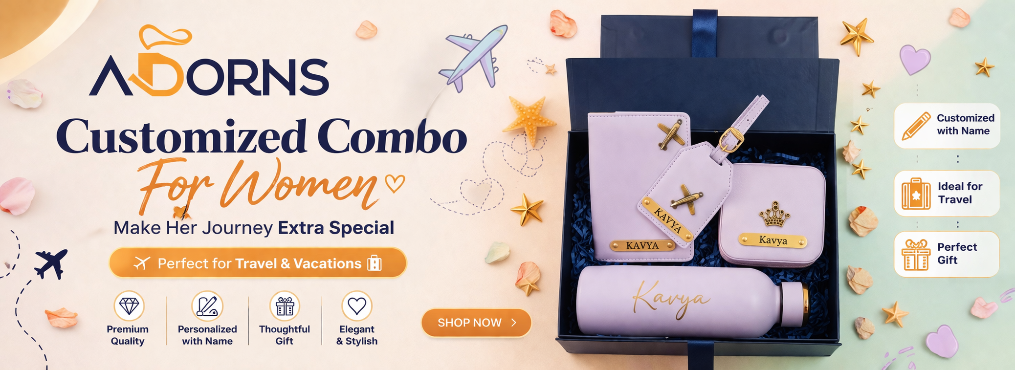 customized gift combo for women, personalized travel gift set, custom name travel accessories, women travel combo gift, personalized passport cover set, custom luggage tag gift set, travel essentials for women personalized, vacation gift set for her, customized travel kit for women, premium personalized gift hamper, name engraved travel accessories, stylish travel combo for women, personalized gift box for her, unique travel gifts for women, customized accessories gift set, travel organizer set for women, personalized bottle and pouch set, elegant gift combo for women, birthday gift for her personalized, anniversary gift for women customized, bridesmaid travel gift set, luxury personalized travel combo, custom name gift hamper for women, travel gift ideas for women, practical personalized gifts for her