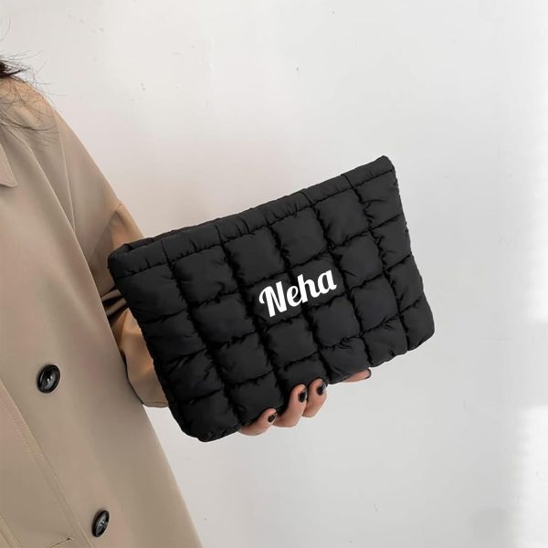 🧸 Customised Puffy Quilted Makeup Bag ✨💖