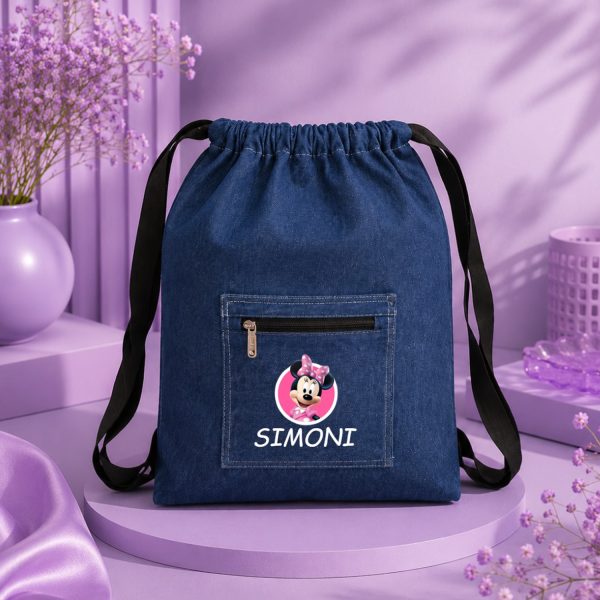 💙 Personalized Denim String Bag ✨🎒