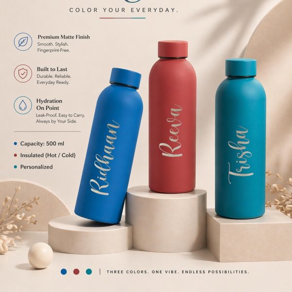 🥤 Personalized Premium Matte Bottle ✨💖