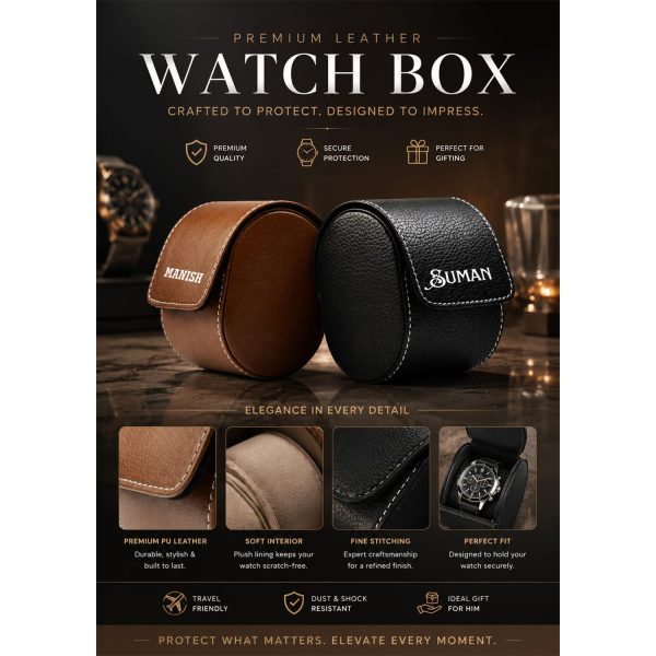 🕰️ Personalized Premium Leatherette Watch Box ✨💖